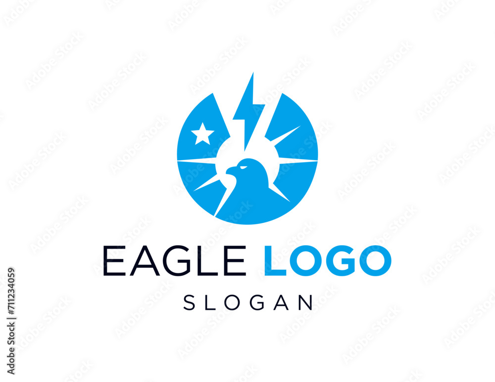Poster the logo design is about eagle and was created using the corel draw 2018 application with a white ba