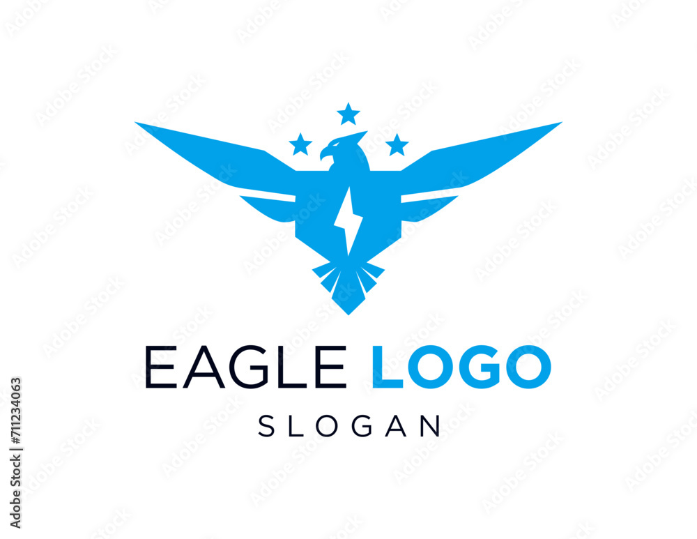 Poster the logo design is about eagle and was created using the corel draw 2018 application with a white ba