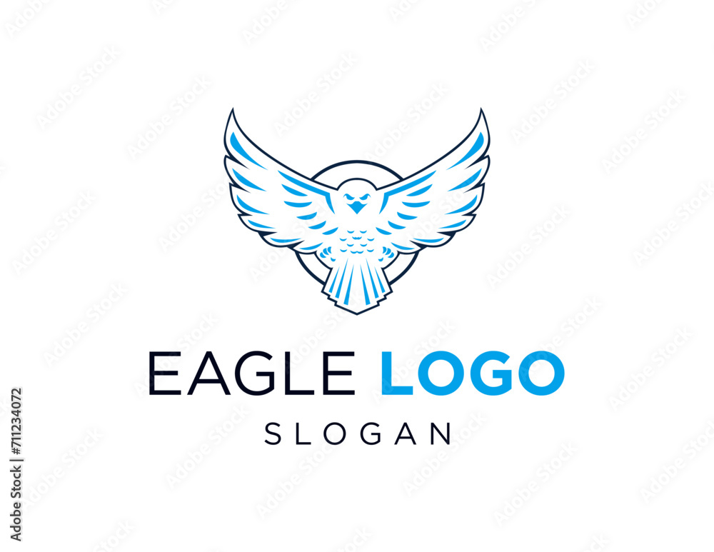 Poster the logo design is about eagle and was created using the corel draw 2018 application with a white ba