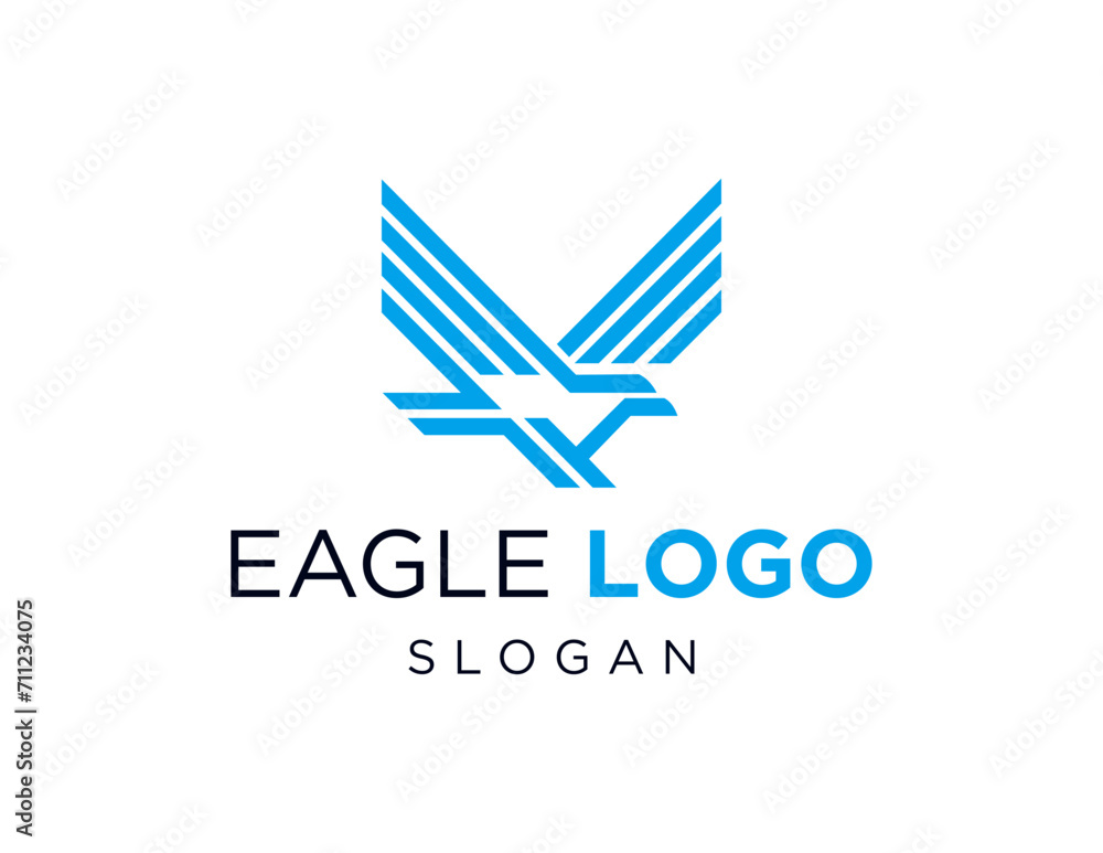 Poster the logo design is about eagle and was created using the corel draw 2018 application with a white ba