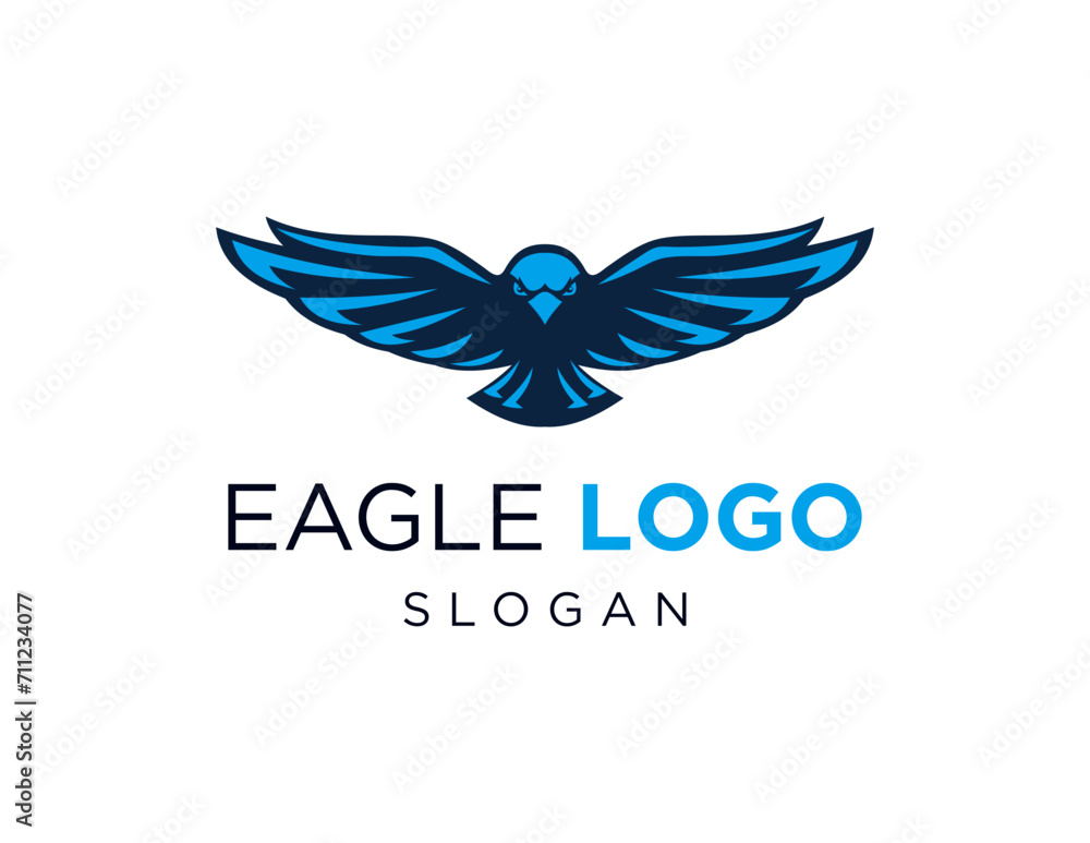 Poster the logo design is about eagle and was created using the corel draw 2018 application with a white ba