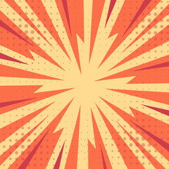 Retro comic pop up sunbrust background vector design