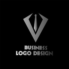 Naklejka premium business logo design with suit an tie silhouette