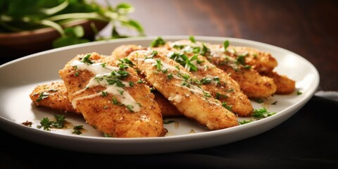 Savor the harmonious blend of herbs and es that enhance the flavor of the Chicken Schnitzel, elevating it to a dish that bursts with richness and complexity.