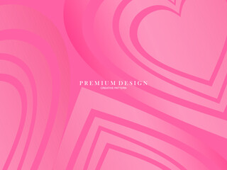 Pink heart background with modern concept. Romantic cute background.