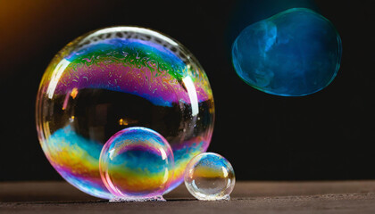 soap bubbles on black background,bubble, soap, abstract, blue, water, sphere, ball, light, 