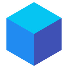 立体、立方体を表すカラースタイルのアイコン