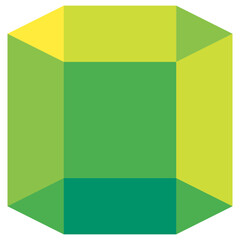 立体、六角柱を表すカラースタイルのアイコン