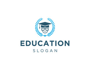 The logo design is about Education and was created using the Corel Draw 2018 application with a white background.