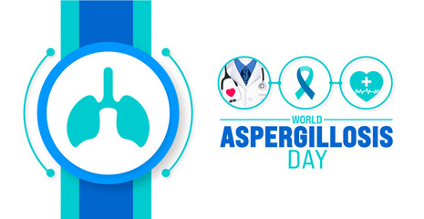 February is World Aspergillosis Day background template with usa flag theme concept. Holiday concept. use to background, banner, placard, card, and poster design template with text inscription