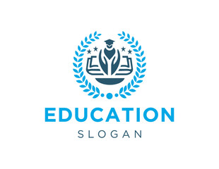 The logo design is about Education and was created using the Corel Draw 2018 application with a white background.