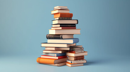 online education. e learning concept stack of books