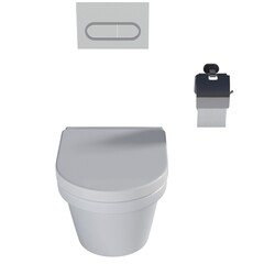 Lavatory pan isolated on a white background, bidet, 3D illustration, and CG render
