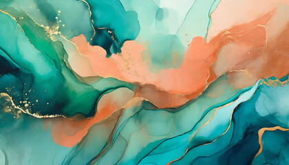 Abstract alcohol ink background. Fluid art painting