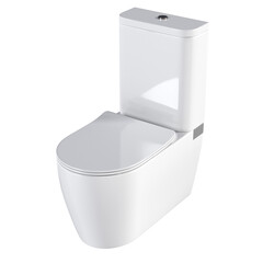 Lavatory pan isolated on a transparent background, bidet, 3D illustration, and CG render