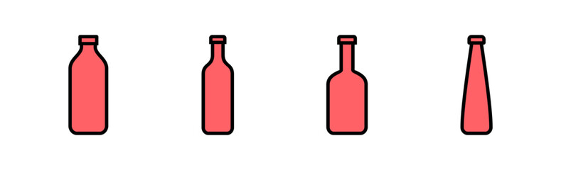 Bottle icon set illustration. bottle sign and symbol