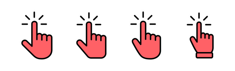 Hand cursor icon set illustration. cursor sign and symbol. hand cursor icon clik
