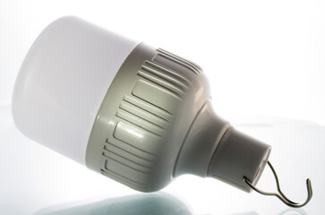 Emergency lamp with battery on white background
