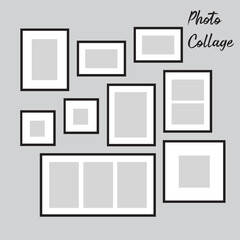 12 photo collage template. vector illustration, new collections