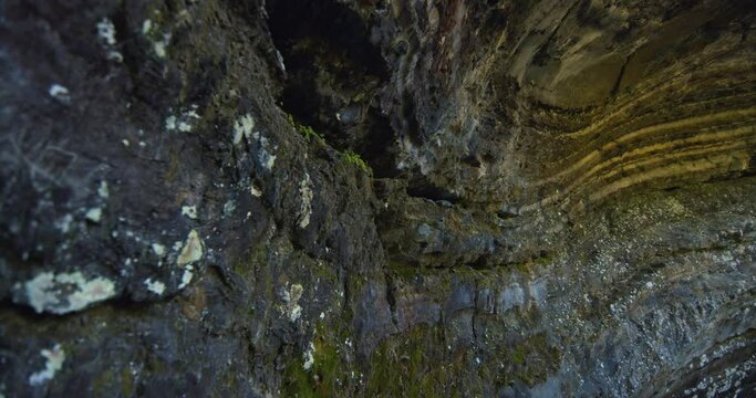 Geological rocks vaulted cavern /Grotte des fees /Saint-Leandre /Matane
