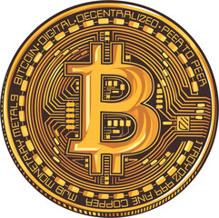 Fototapeta na wymiar Digital Gold: Bitcoin Illustration