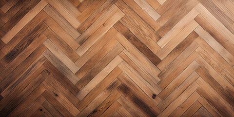 Wooden herringbone plank floor pattern