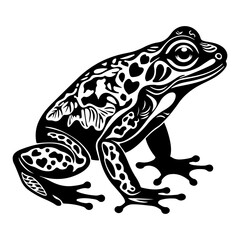 Naklejka premium frog black silhouette logo svg vector, frog icon illustration.
