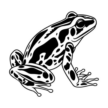 frog black silhouette logo svg vector, frog icon illustration.
