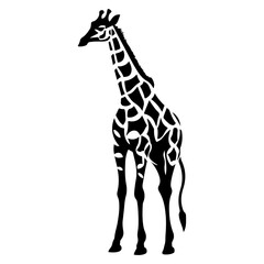 Giraffe black silhouette logo svg vector, Giraffe icon illustration.