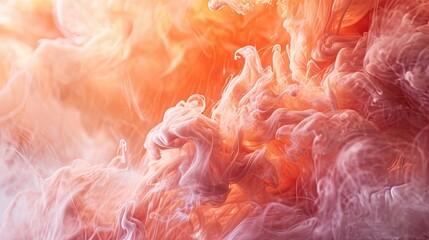 Abstract Orange Smoke Artistic Background