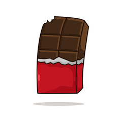 Chocolate bar cartoon icon illustration isolated background suitable for Chocolate Day