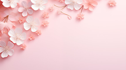 Fototapeta na wymiar Spring background in a pleasant peach color, space for text, gentle minimalistic