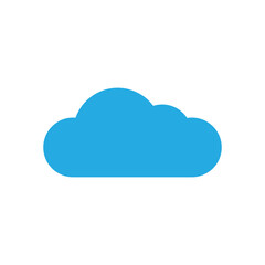 Simple blue abstract icon of cloud silhouette