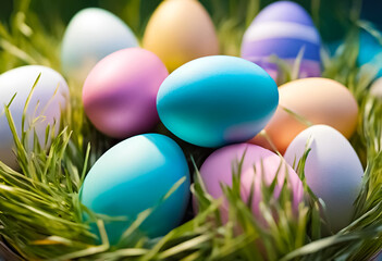 Fototapeta na wymiar AI Generative illustration of a traditional Easter holiday design