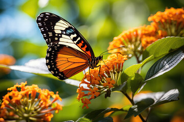 Obraz premium black and yellow combination butterfly. Generative Ai