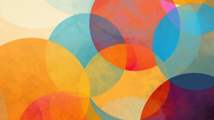 Obraz premium retro colorful circles abstract art, balls in vintage abstract background, multi color circle grunge texture and geometric pattern
