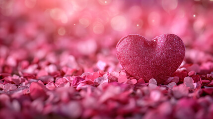 Obraz premium Beautiful red heart of love wallpapers background with glitter, bokeh lights, romantic and charm atmosphere in background. Valentine concept.