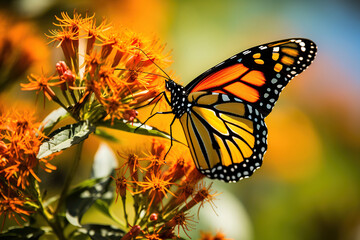 Fototapeta premium black and yellow combination butterfly. Generative Ai