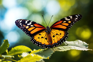 Naklejka premium black and yellow combination butterfly. Generative Ai