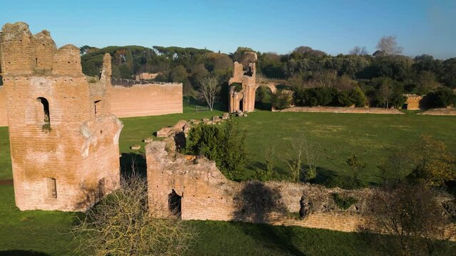 Villa of Maxentius, Via Appia. Aerial View of Historic Roman Road