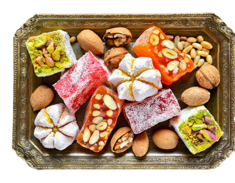 Eastern sweets Turkish delight locum with nuts