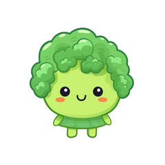 Fototapeta premium Broccoli Kawaii Food Illustration