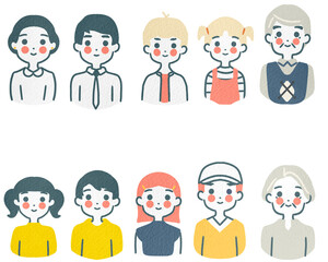 Illustration Family Family Character from Grandfather to Grandchilds