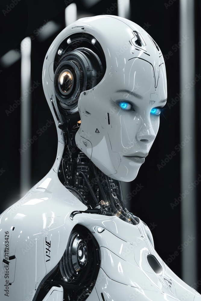 Aufkleber robot, artificial intelligence. generative ai.
