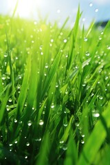 Fototapeta na wymiar Green grass in the field