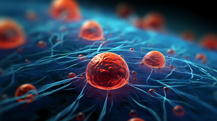 Cell background, medical research background, 3d rendering