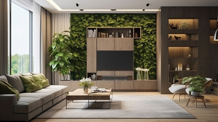 The interior of the apartment is in eco-style