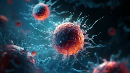 Cell background, medical research background, 3d rendering