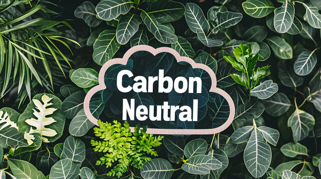 Net zero and carbon neutral concept. Net Zero text in bubbles with forest. for net zero greenhouse gas emissions target Climate neutral long term strategy on a green background. Carbon Neutrality