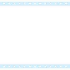 水色ハートリボン　スクエアフレーム⭐︎PNG